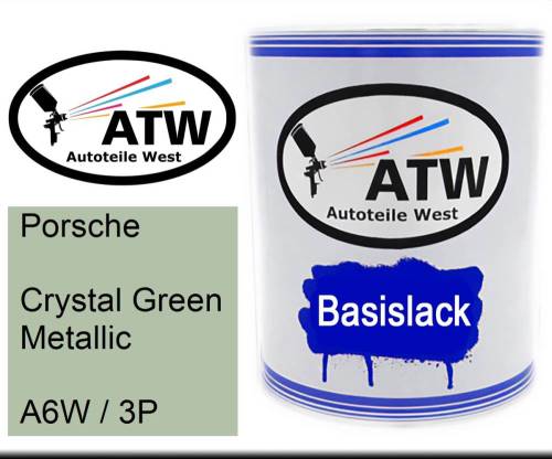Porsche, Crystal Green Metallic, A6W / 3P: 1L Lackdose, von ATW Autoteile West.